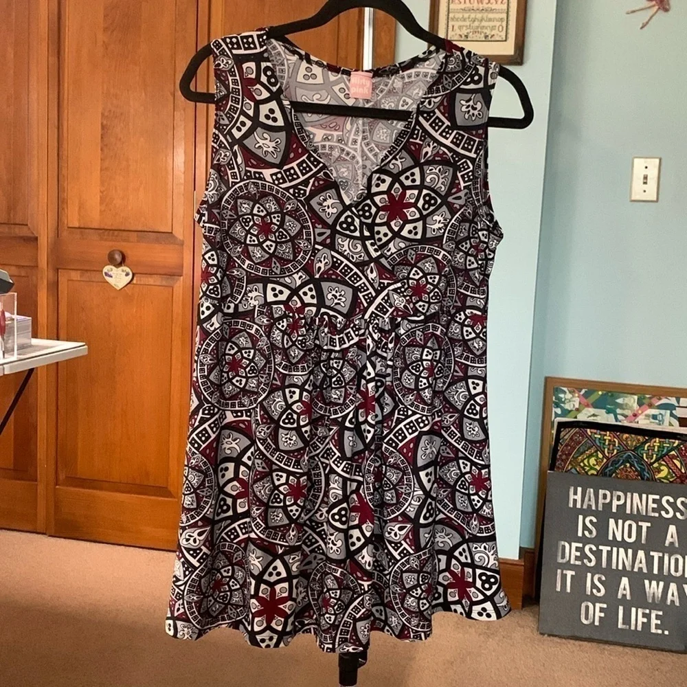 Cute Sleeveless Faux Wrap Tunic Dress Size XL EUC Like New